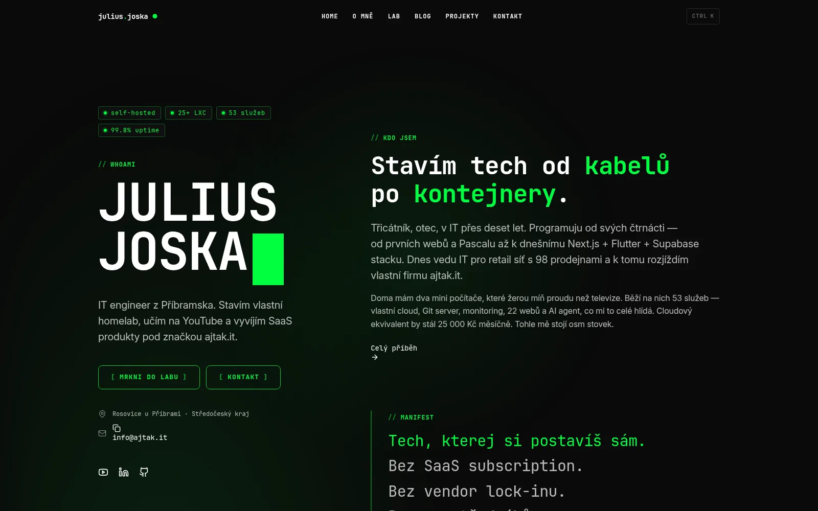 juliusjoska.cz — Osobní brand