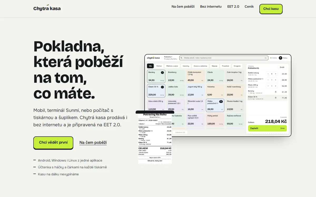 Chytrá kasa — screenshot