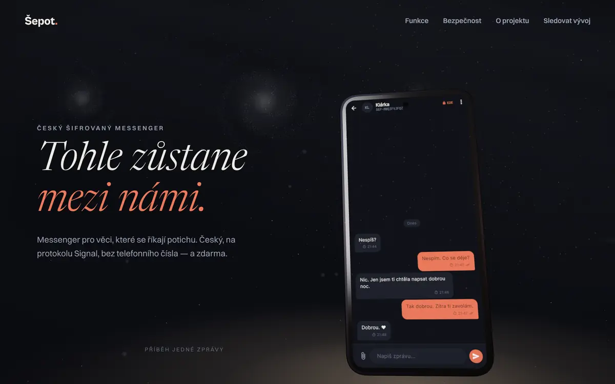 Šepot — screenshot